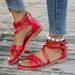 Cross-Border Flat Thick And Thin Cross-Strap For Women 2024 New Foreign Trade Large Size Casual Simple Beach Roman_vogvips.com