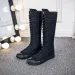 Women's Knee High Canvas Lace Up Side Zipper Long Sneakers Gothic Punk Style Casual Combat Boots_vogvips.com