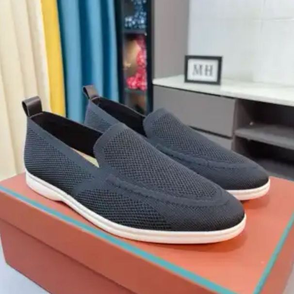 Summer Flat Slip-On FLYKNI Mesh Breathable Lightweight Fashion Men's Shoes Versatile Casual Loafers Trendy_vogvips.com