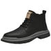 European Warm Series Martin Autumn Winter British Style Mid-top Outdoor Fashion New Fleece Men's Shoes Trendy Work Boots Men_vogvips.com