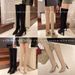 2025 Autumn Winter New Korean Style Mid-Heel Women's Large Size Versatile Pointed Toe Slim Over-the-Knee Stretch Boots_vogvips.com