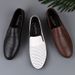 Men's Shoes Pattern Leather Shoes Casual Shoes Single Shoes Lazy Hole Driving Loafers Men_vogvips.com