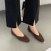 Tty Genuine Leather Square Toe Shallow Mouth Flat 2024 New Spring Loafers Soft Sole Slip-On Women's Shoes_vogvips.com