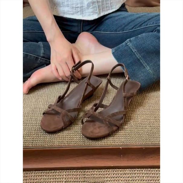 French-style Retro Wedge Open-toe Sandals For Women, 2026 Summer New Model, Uniquely Beautiful And Elegant, Perfect To_vogvips.com