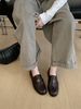 Old Money Flat Low-Heel Loafers For Women, 2026 Autumn New British Style Belt Buckle Small Leather Shoes, Vintage_vogvips.com