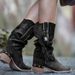 Women's Ankle Boots Mid Calf Boots Thick Heels Foreign Trade New Martin Boots British Style Fashion Retro Women's Boots_vogvips.com