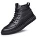 High-top Shoes Men's Board Shoes Irst-layer Cowhide Men's Cotton Shoes With Leece To Keep Warm Large-size Men's Short Boots_vogvips.com