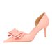 Elegant Women's Pointed Toe High Heel Pumps With Side Cut-Out And Bow Detail - Comfortable Stiletto Heels For Parties & Evening Wear_vogvips.com