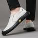 Fashionable Lace-up Casual Men's Soft Leather Soft-soled Driving Shoes, Slip-on Trendy Shoes_vogvips.com