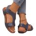 2026 New European American Style Velcro Flat Sandals Women, Large Size Peep-Toe Roman Shoes, Comfortable And Breathable_vogvips.com