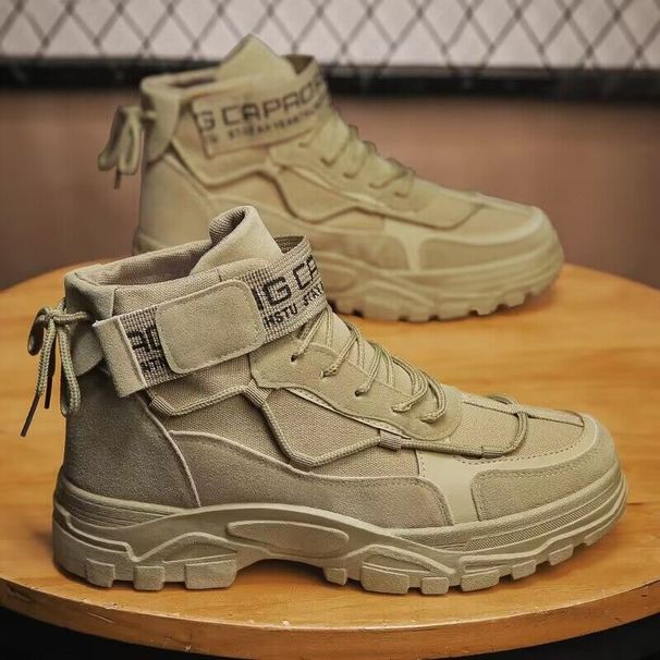 Euro Step Men's Martin Autumn Winter New High-top Work Korean Versatile British Style Short Boots Casual Trendy Shoes_vogvips.com
