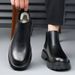 Chelsea British Style Genuine Leather Wool Integrated Height-Increasing Men's High-End Short Work Boots_vogvips.com