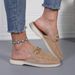 SHLIANG Chain Flat Baotou Slippers Women Shoes Outdoor Rhinestone Slip-on Ladies Casual Shoes Suede Square Heel Low Heel Slippers For Women Y0284_vogvips.com