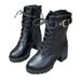 Women's Chunky Heel Martin Boots British Style Mid-Calf Boots With Side Zipper Slip-Resistant PU Leather Casual Winter Boots_vogvips.com