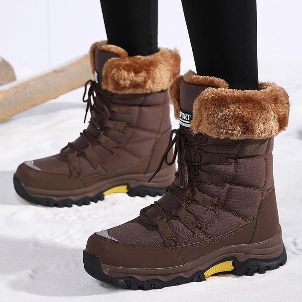 Snow Boots, Women's Thick Velvet Outdoor Hiking Boots, Skiing Boots_vogvips.com