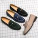 Suitable For All Seasons British Style Tassel Slip-On Loafers For Men Business Casual Leather Suede Height Increasing Shoes_vogvips.com