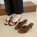 New Style Elegant Flip Flops Mid Heel Sandals, Summer Plus Size, Export Style, Stiletto Heel Sandals For Women, Suitable For Outdoor Wear_vogvips.com