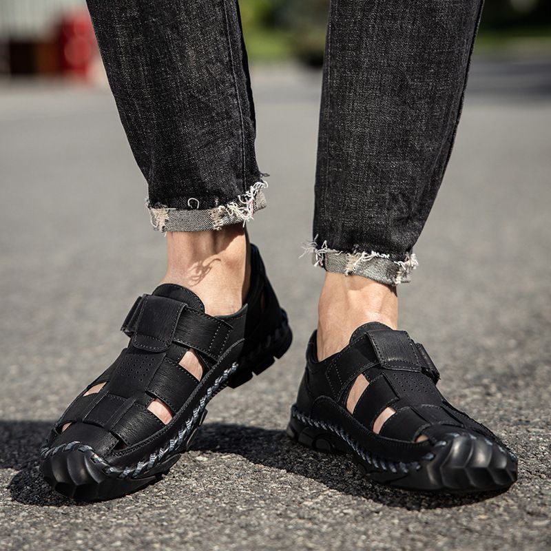 Exported Italian Brand Original Genuine Leather Andal For Men, Oft-oled, Trendy And Veratile, Large Ize Beach_vogvips.com