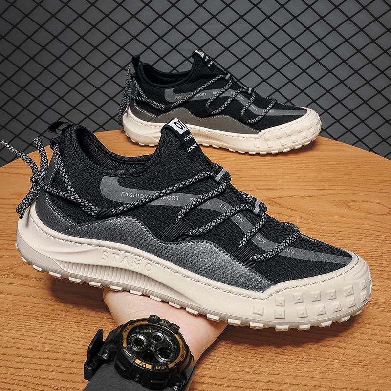 Men's Shoes Spring And Summer Breathable Cloth Shoes Fashionable Cross Straps Men's Shoes Trendy Personality Sneakers Outdoor Work Wear Slip On Shoes_vogvips.com