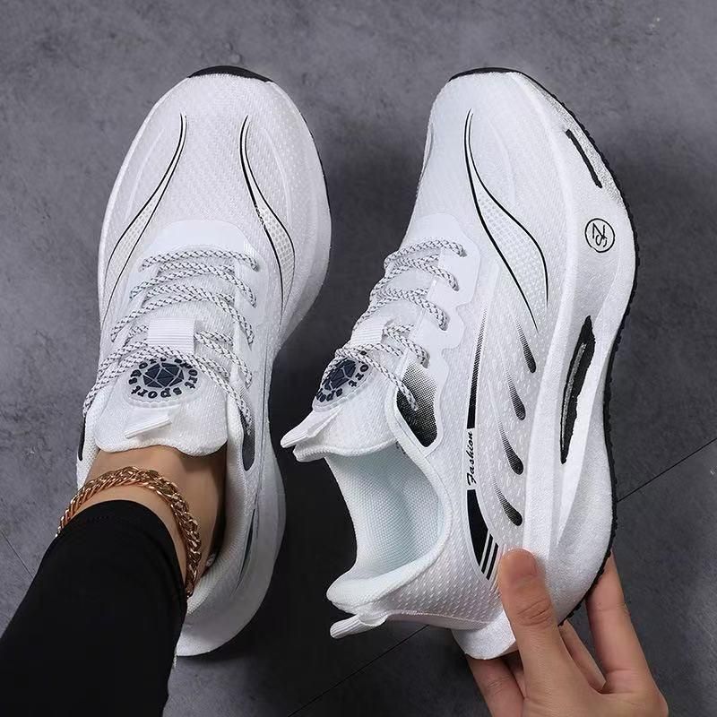 mesh Carbon Plate Breathable Sports Shoes, Thick-soled, Shock-absorbing, Lightweight, Versatile,_vogvips.com