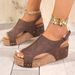 Cross-border Plus-size Wedge For Women, 2026 European And American Fashion Casual Peep-toe Sandals, Popular Sandals On_vogvips.com