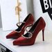 8366-10 European And American Style Pointed Toe High Heels For Women With Diamond Chain, One Strap, Thin Heel, Shallow_vogvips.com