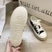 Spring New Canvas Female Student Lefu Denim Wheat Ear Casual Fashion Board Thick Sole Lace Up Single Shoes_vogvips.com