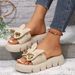 Summer Women's Slippers With Bowknot, Thick Sole, Versatile Platform Sandals, Fashionable Outdoor Slippers, Beach Shoes_vogvips.com