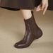 Soft Leather Low&Short Boots, Sports Soled Soft Soled Elastic Socks Women's Boots, Autumn And Winter 2025 New, Flat Bottomed Small Leather Boots_vogvips.com