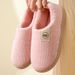 Women's Slippers With Wrapped Heel, Winter Indoor Non-Slip Thick Sole Home Warm Fleece-Lined Large Size Cotton Shoes For_vogvips.com
