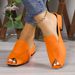 Lazy Half Slipper For Women, Thick Heel, 2025 New Summer Outdoor Flat Shoe, Fahionable Fih Mouth Soft Leather_vogvips.com