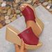 Women's Open Toe Peep Toe Wedge Sandals Fashion Summer Thick Sole Plus Size Strappy Sandals_vogvips.com
