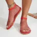 Womens Round Toe Sandals Hollow Short Boots Water Diamond Sexy Flat Bottom Shoes 260227_vogvips.com
