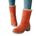 Large Size Mid-tube Boots Women Thick With Lamb Wool Large Cotton Snow Boots Two Wear Warm All-matching Women's Shoes_vogvips.com