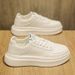 Men's Thick Sole White Board Shoes Korean Style Casual Platform Sneakers Comfortable Lightweight Lace-up Fashion Hot_vogvips.com