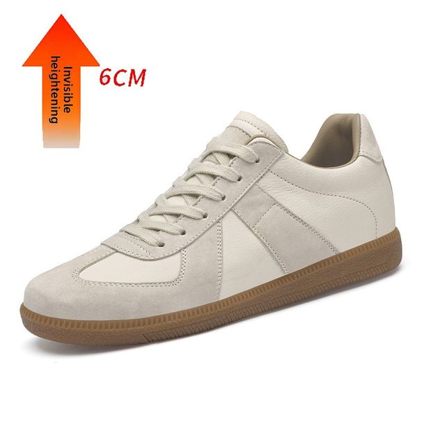 Height-increasing German Training Shoes Men's First-layer Cowhide Comfortable Lace-up Board Shoe Genuine Leather Business Casual Beef Tendon Soft Sole_vogvips.com