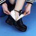2025 New Women Black PU Casual Snow Boots Round Toe Side Zipper Thick Sole Plus Size Winter Shoes_vogvips.com