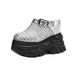 14cm Height Increasing Closed-Toe Half For Women, Summer Outdoor Wear 2025 New Style, Petite Thick-Soled Hollow_vogvips.com