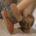 Large Size Snow Boots, Women's Cotton Shoes With Thick Fleece, Casual And Warm Fur Boots For External Wear_vogvips.com