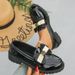 Platform Slip-on Low Top Single Shoes New Women's Thick Heel Bow Loafers_vogvips.com