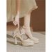 Women Elegant Satin Mary Jane Pump Chunky Heel Platform Shoe With Adjutable Strap For Wedding Special_vogvips.com