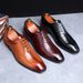 Casual Polished British Plus Size Trendy Square Toe Business Dress Hairstylist Leather Shoes, Men's Wedding Shoes ,_vogvips.com