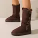 Winter Women Platform Shoes Keep Warm Mid-Calf Snow Ladies Side Button Comfortable Brown Long Boots atos Mujer 240826_vogvips.com