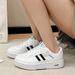 Thick Soled Height Increasing Versatile Shoes For Women, Autumn New Low Top Board Casual Sports White Shoes, Trendy_vogvips.com