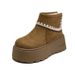 Matte Leather Martin Boots With Sponge Sole, Height Increasing Short Boots_vogvips.com