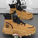 European Warm Series Shoes Autumn 2025 New High-top Work Men's Versatile Thick-soled Sports Height-increasing Outdoor Martin Boots Non-slip_vogvips.com
