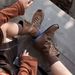 Women Boxing Boots 2025 Winter New Genuine Leather Round Toe Color Block Stretch Slim Short Height Increasing Slimming Boxing Women's Boots_vogvips.com