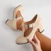 Ladies Vintage T‑Bar Adjustable Buckle Block Heel Shoes, Round Toe Smooth Faux Leather Mary Jane Heels, Non‑Slip Outsole Comfort Footwear_vogvips.com