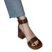 British Style Retro One-Strap Sandals For Women, Mid-Heel, Closed Back, Back Zipper, Open Toe, Summer Highs, Chunky_vogvips.com