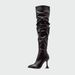 Women's Shoes High Heeled Woolen Boots With Stiletto Heels And Pointed Toes, White, Slimming And Flattering, Wine Glass Heel, Sizes 35 42_vogvips.com